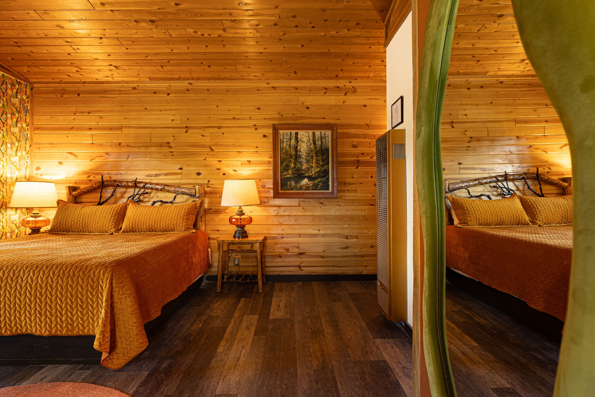 Gretchen Cabin — spa-suite styled with stone tub